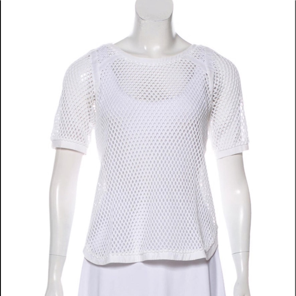 White see by chloé mesh casual top size Small